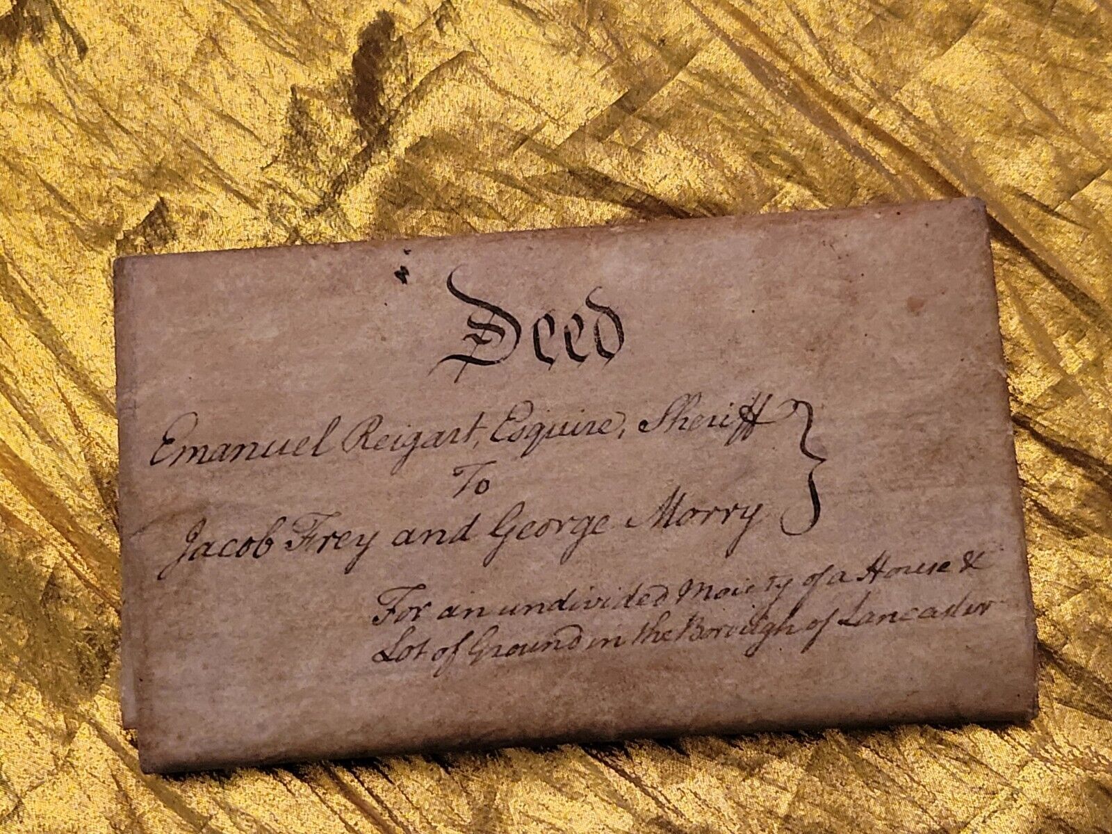1809 DEED HENRY BOAS Lancaster Pennsylvania ANTIQUE Jacob Frey G. Morry ORIGINAL