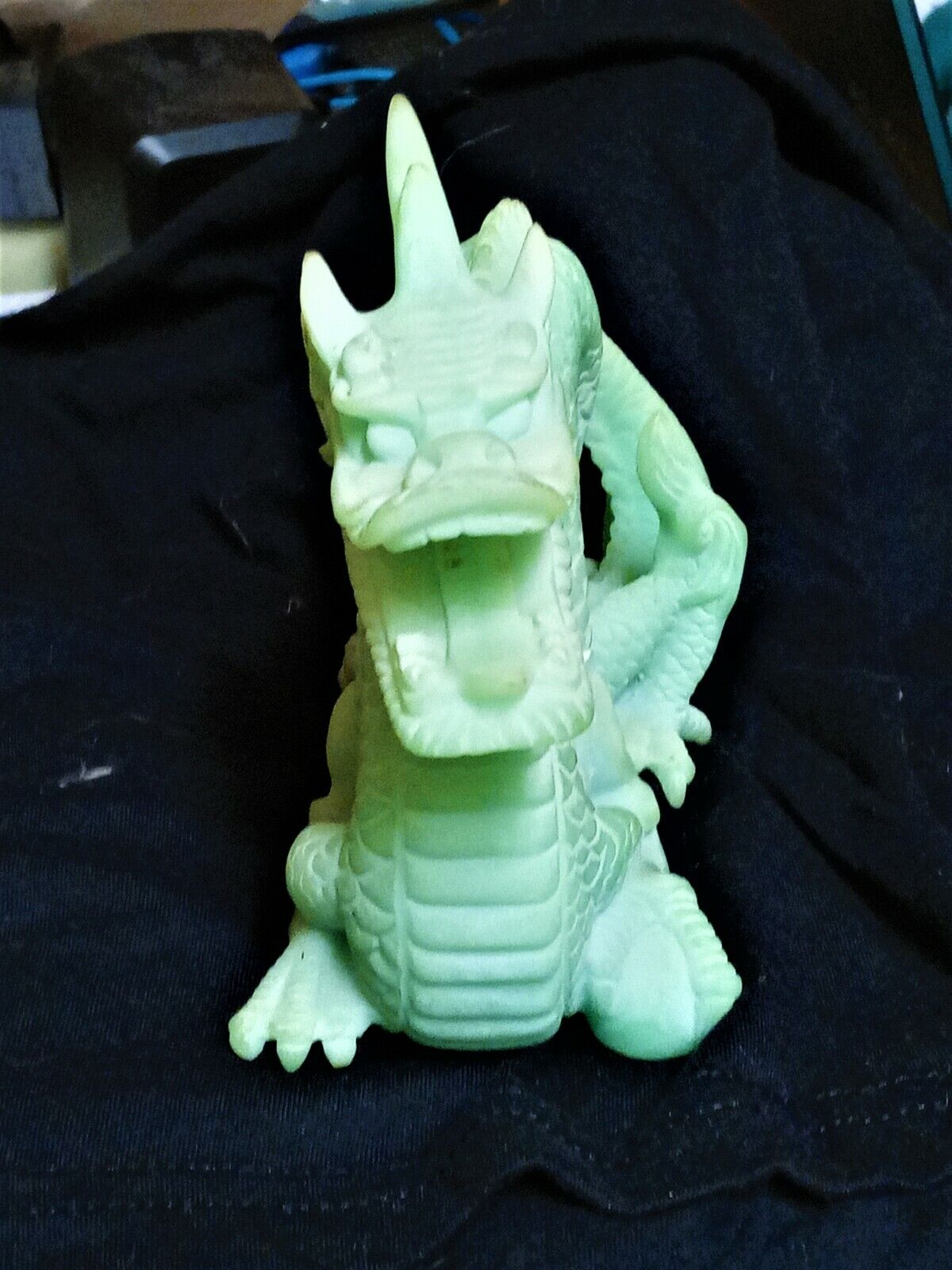 Antique Foo Dragon Jade Statue