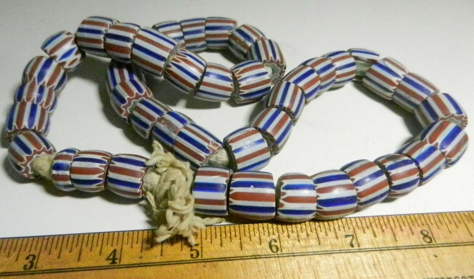 Antique Venetian Chevron Star Trade Bead 25 inch Long STRAND 5 Layer-44 beads