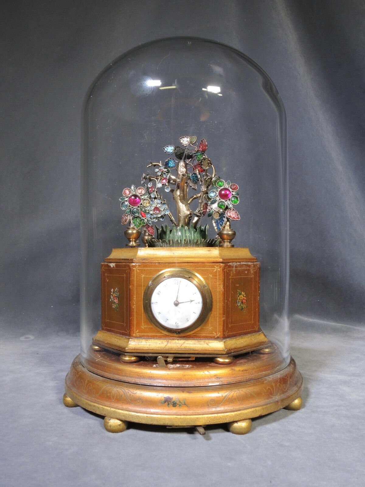 Antique 1825 Fuseé Wind #4 Singing Bird Box Cage w/ Gold Tree Rochat, Bruguier