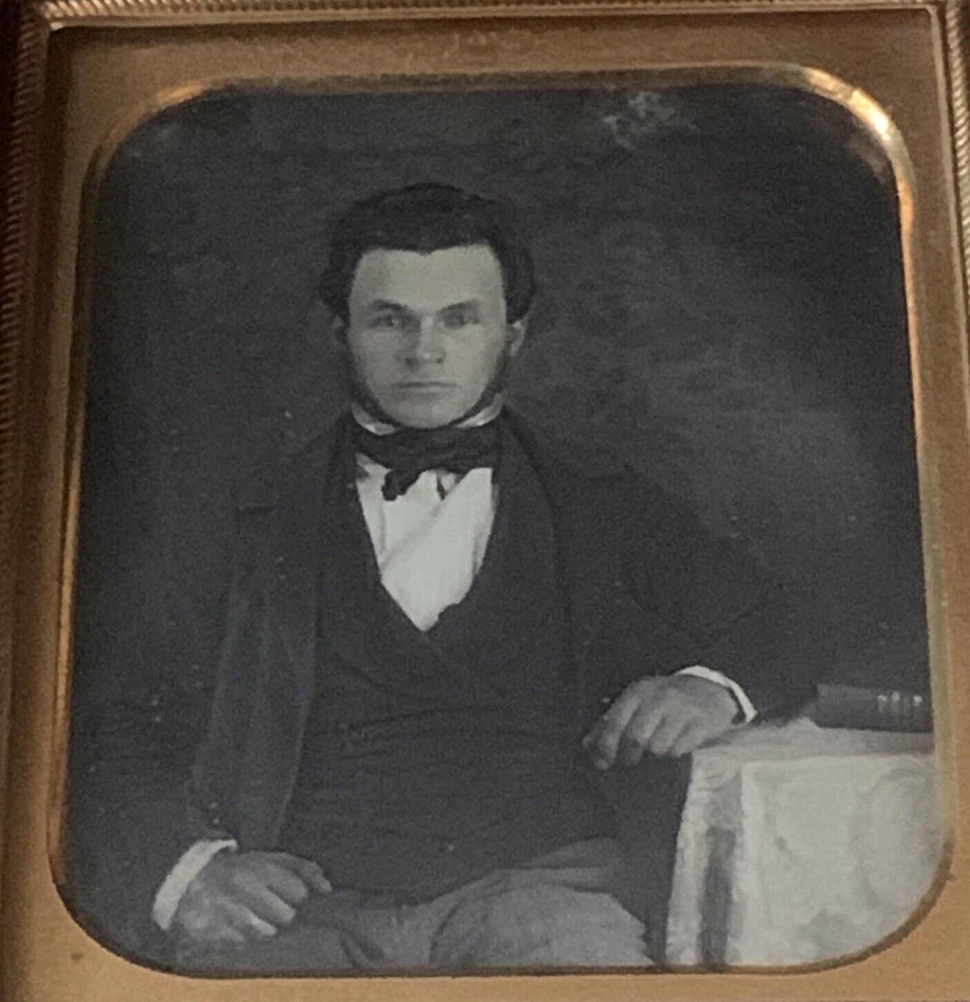 Daguerreotype Debonair Exotic Handsome Man Sealed 1848 Fine St Charles IL