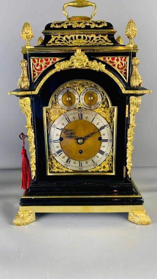Magnificent Late 19th Century English Ormolu Mounted Chiming Bracket Clock
