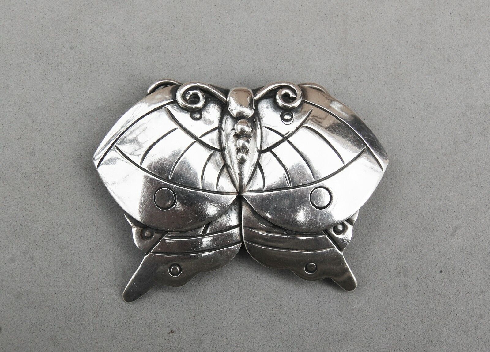 Spratling Sterling Silver Moth Butterfly Pin Brooch Vintage Taxco Mexico 2 1/2