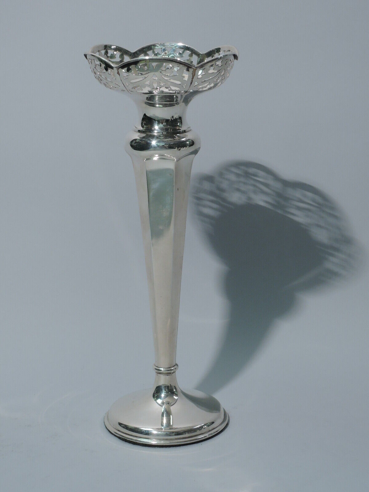 George V Vase - Antique Art Deco Modern - English Sterling Silver - Clark 1923