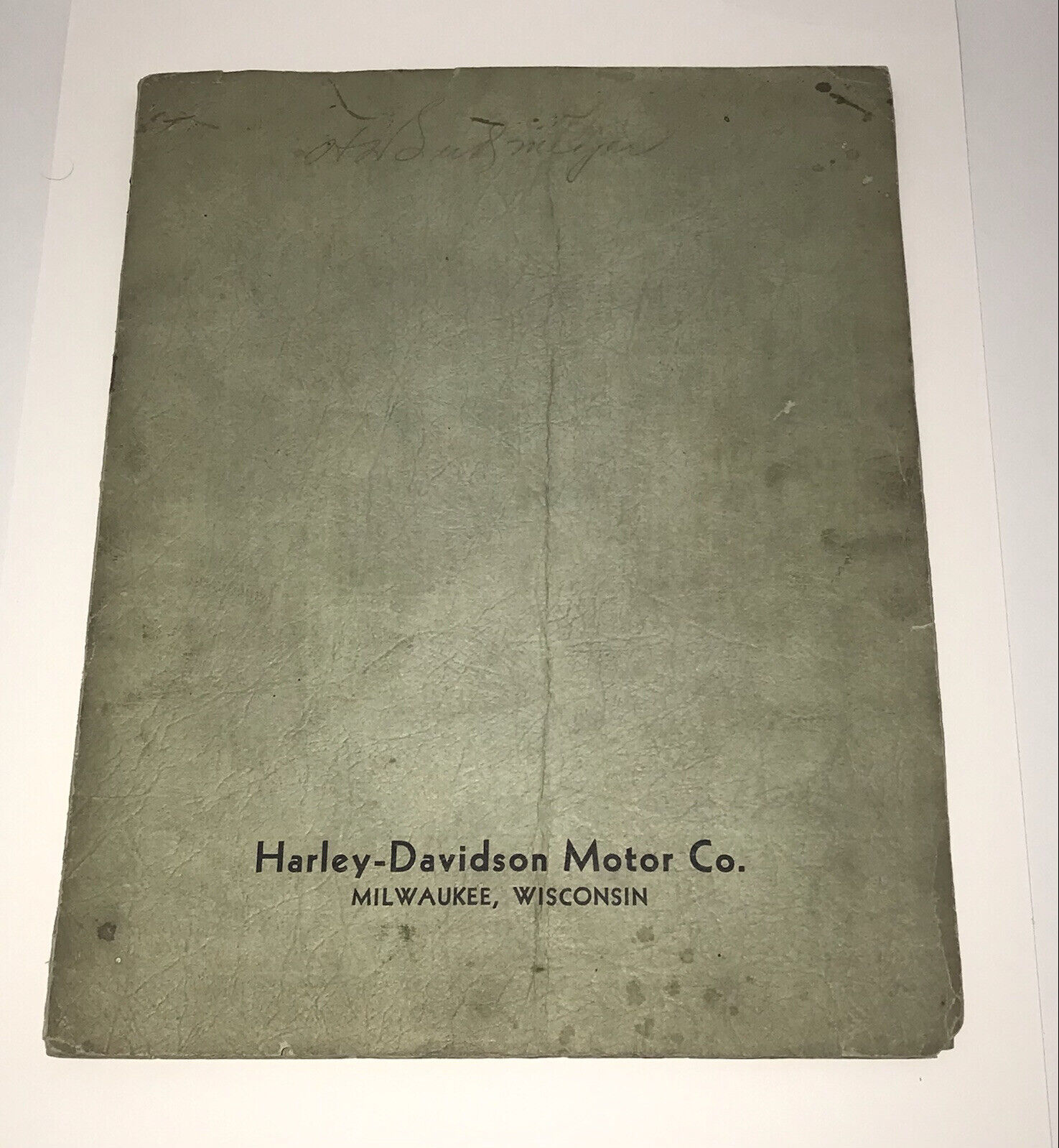 Arthur Davidson Rare Signed 1937 Harley-Davison Factory training Binder. JSA Coa