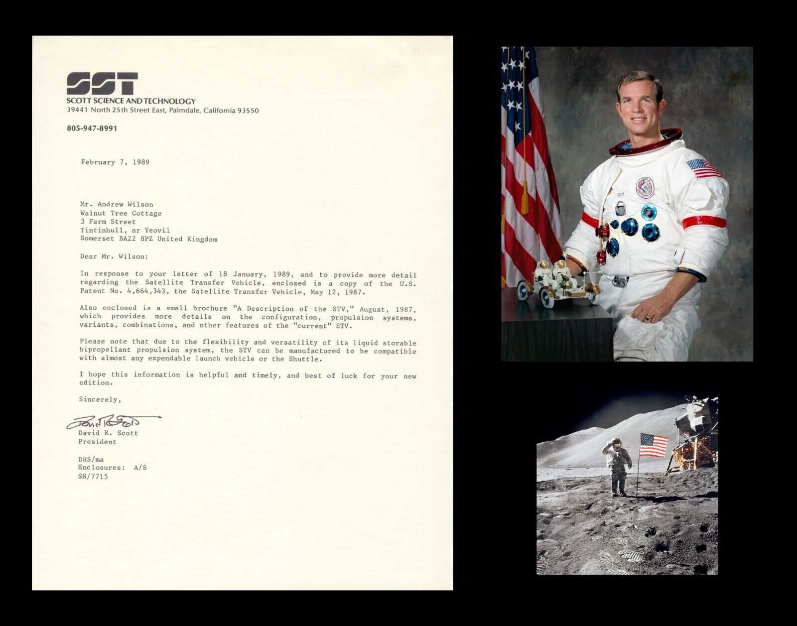 DAVID DAVE SCOTT Autographed Signed Letter NASA Apollo 15 Gemini 8 Astronaut