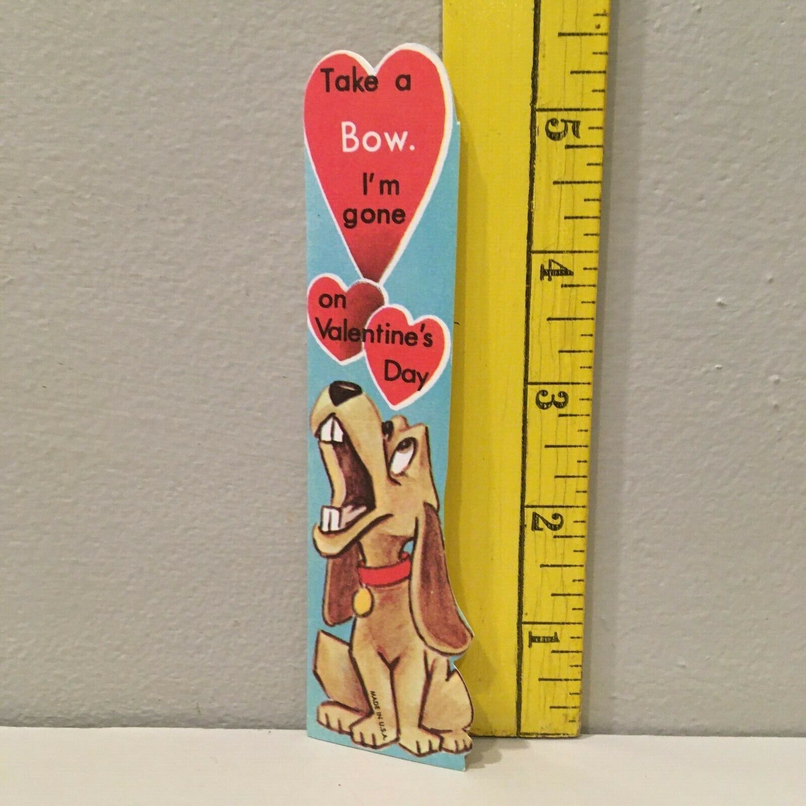 Vtg Valentine Card Puppy Dog Howeling Hound \