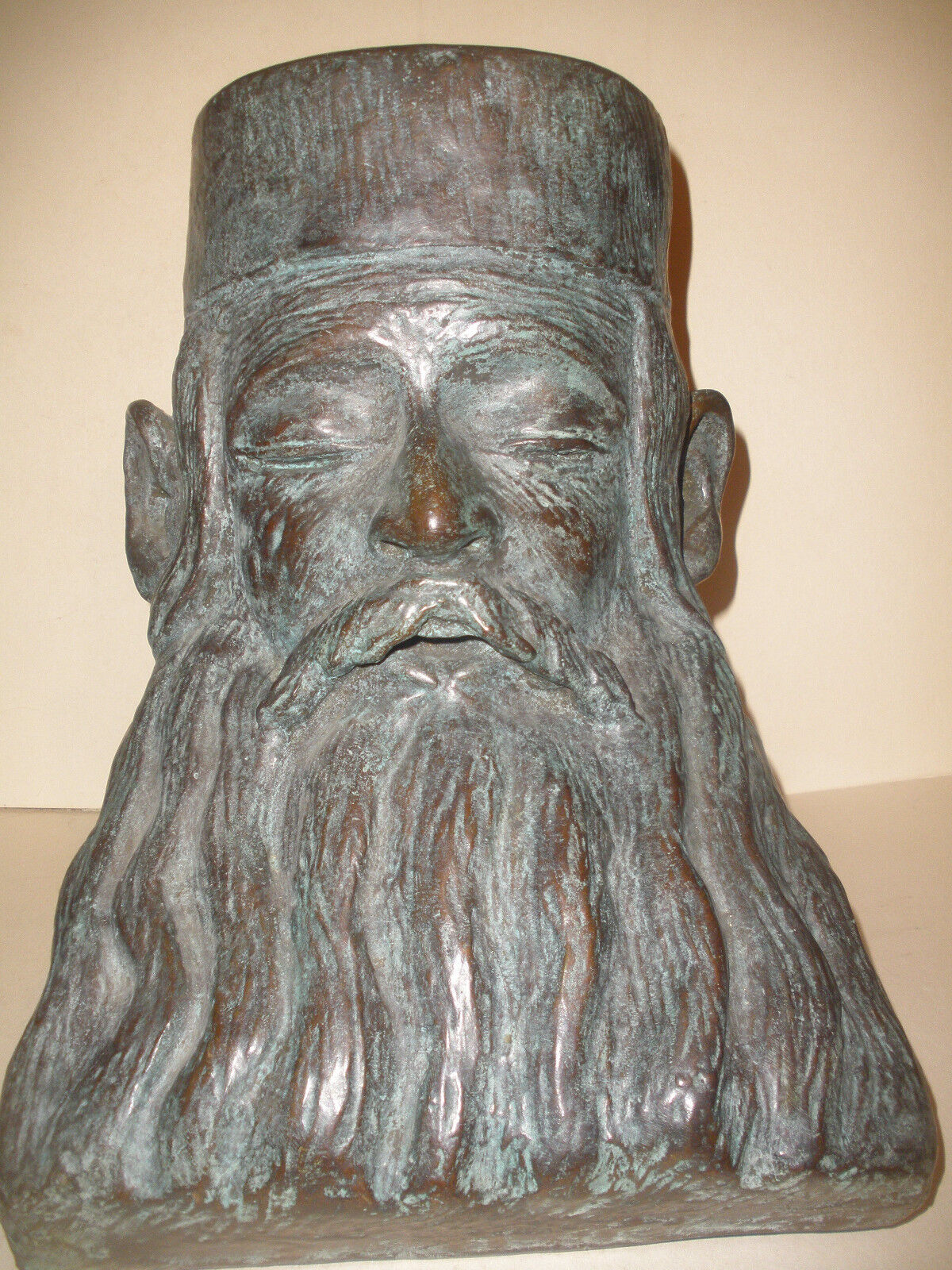Rare Vintage Rabbi bronze Judaica sculpture Roman Bronze works NY weight 27lb