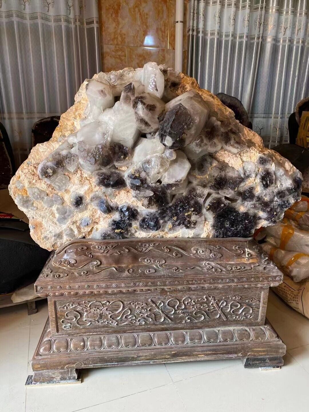 3300LB Natural Old ore White,Smoky,Amethyst Symbiosis Quartz Crystal specimen ZJ