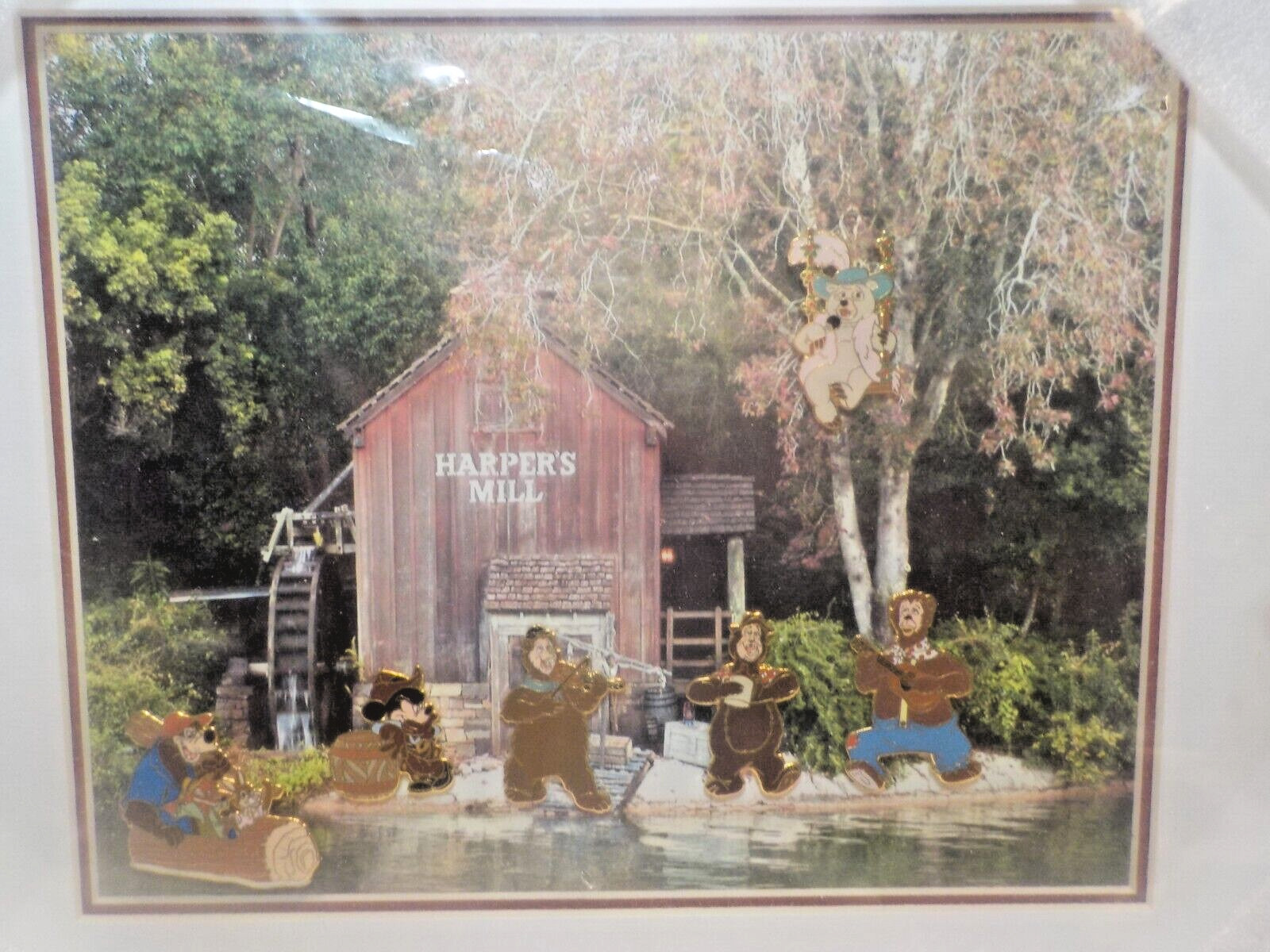 RARE Disney 2003 Splash Mountain -The Brers and Bears LE50 Framed SEALED Pin Set