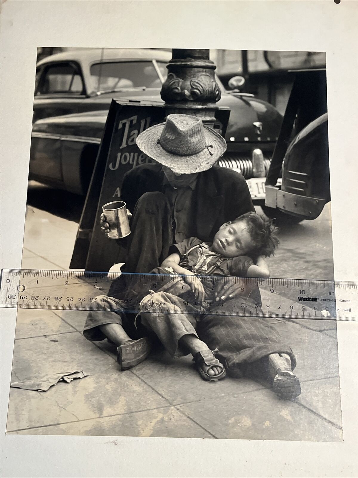 PAUL SUSSMAN 1949 Photo BEGGAR and CHILD Rare Important Image 14x11 STREET PHOTO