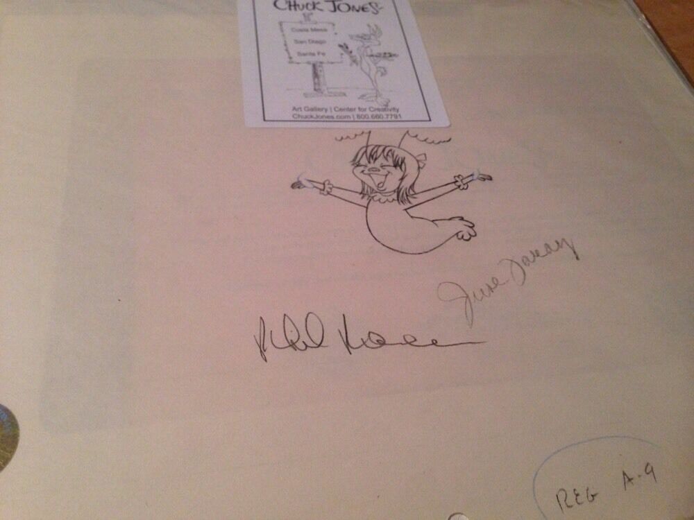 The Grinch Cindy Lou PRODUCTION Drawing  & Cell Chuck Jones & JUNE FORAY