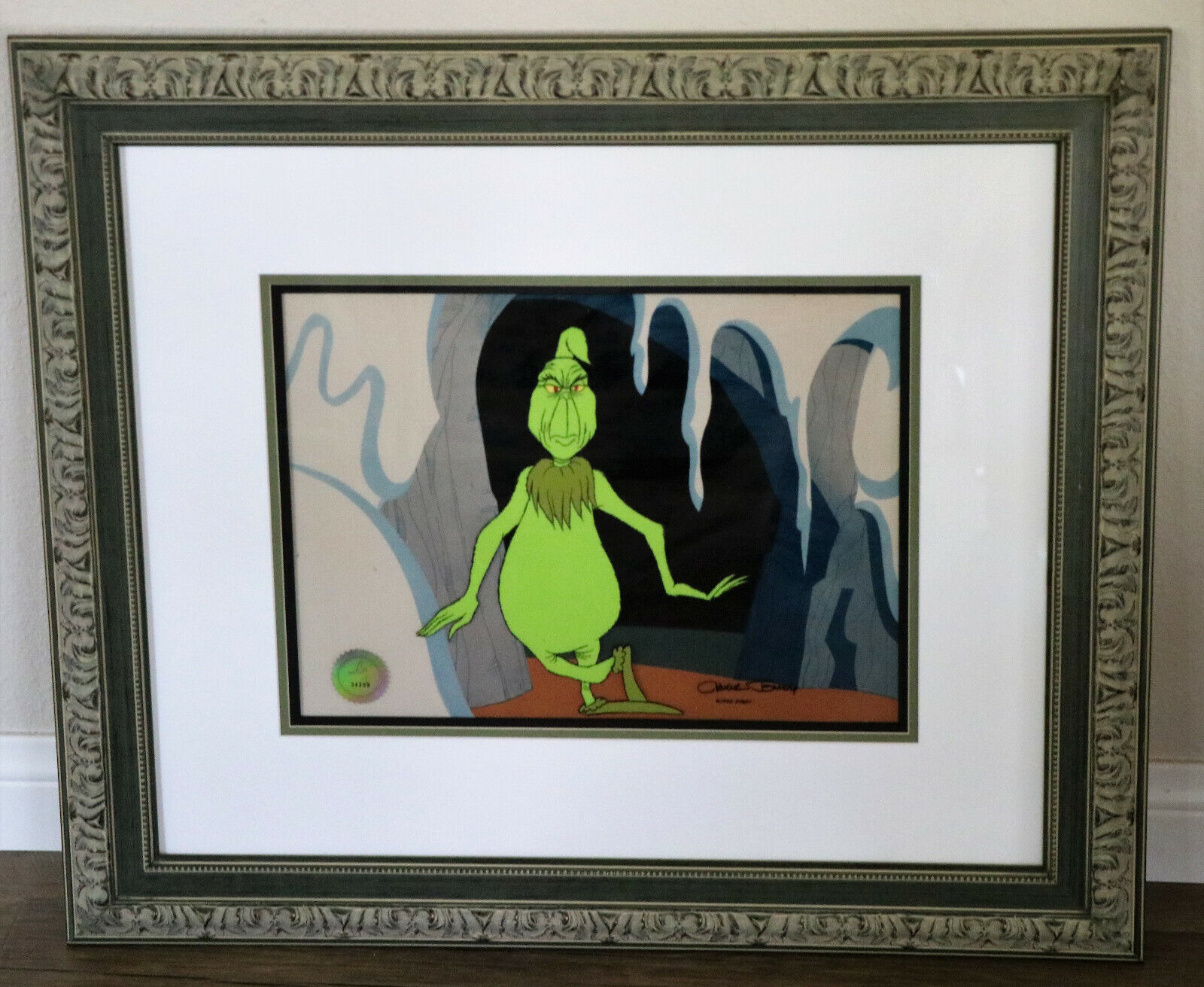 ORIGINAL 1966 PRODUTION CEL FROM  HOW THE GRINCH STOLE CHRISTMAS SIGNED
