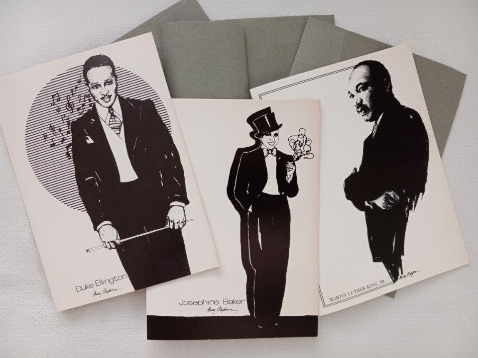 AVERY CLAYTON Afro-American Series Lithographs 5X7 Blank Note Cards & Envelopes