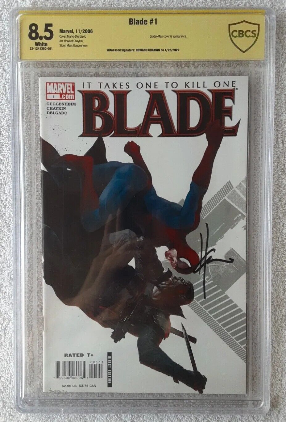 Blade #1 (Marvel, 11/06) CBCS 8.5 VF+ {Witnessed Signature: HOWARD CHAYKIN}