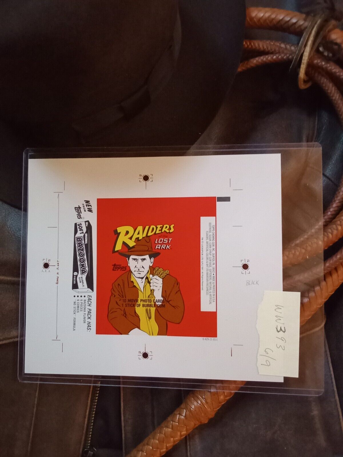 Vintage 1981 Indiana Jones Raiders of the Lost Ark Topps Wax Wrapper Proof 