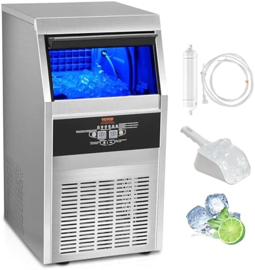 Commercial Ice Maker Machine, LED Digital Display for Bar Home Office Restaurant