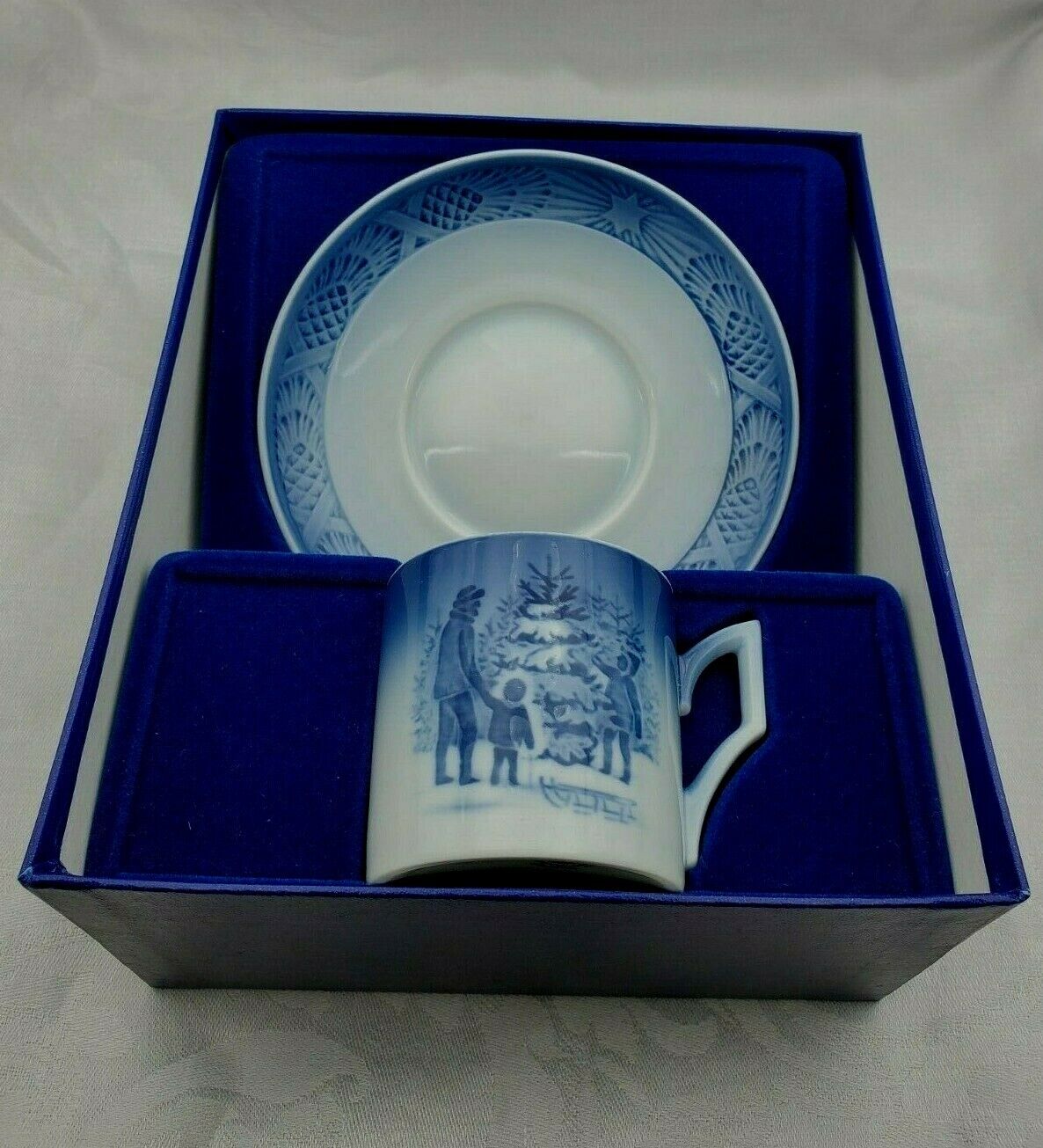1979 Royal Copenhagen Cup and Saucer in Box - Choosing the Christmas Tree 10504