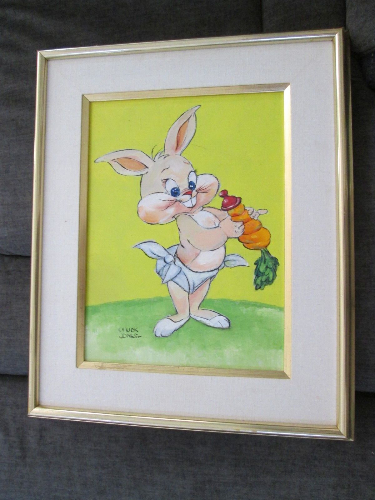 Chuck Jones Bugs Bunny vintage oil Painting 12 x 16 cel