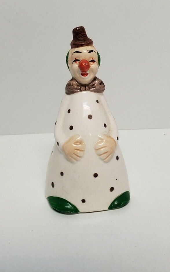 Vintage A.A. Importing Co.  Porcelain Happy Circus Clown Bell with Top Hat