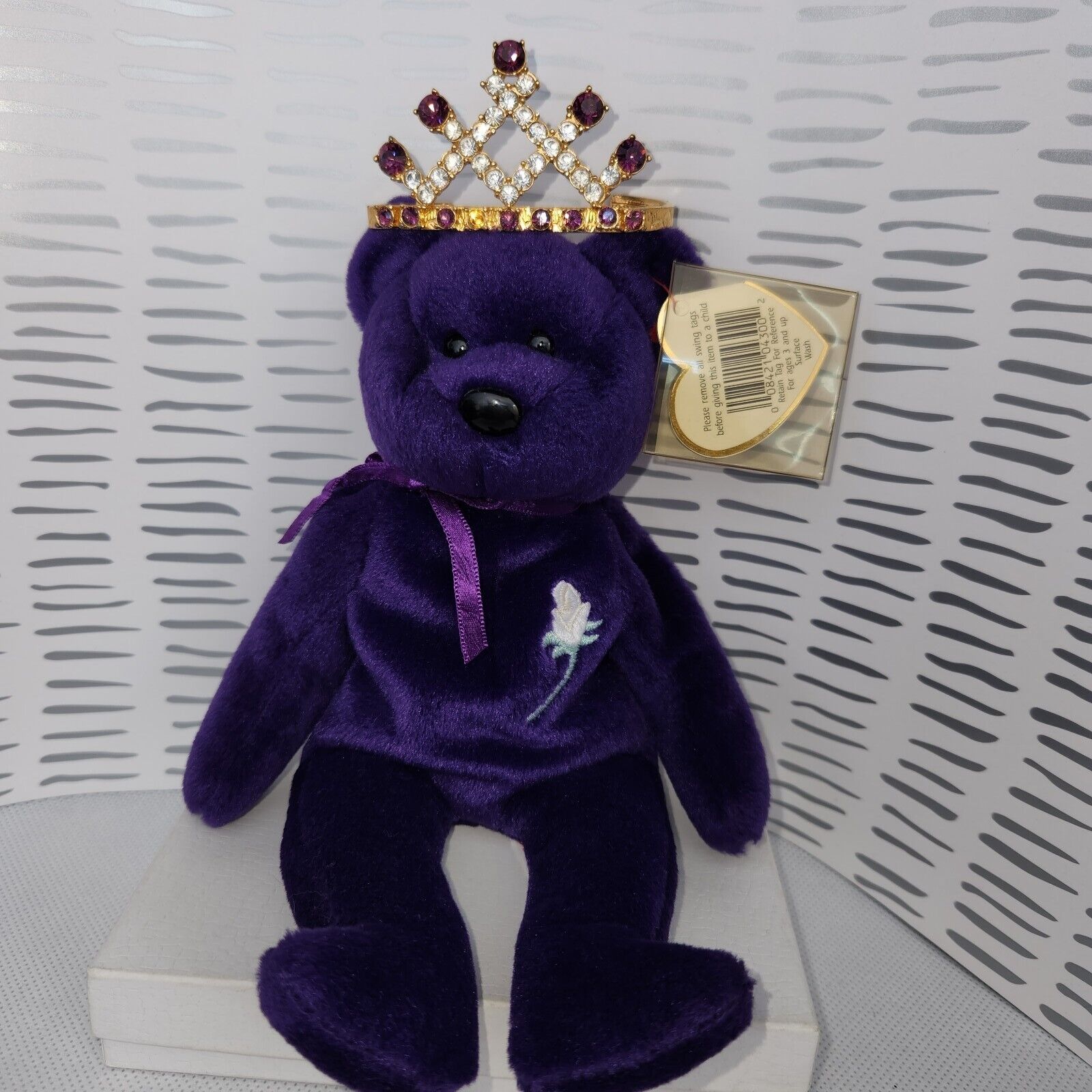 2222, RETIRATED UNIQUE TY 1997 PRINCESS DIANA Beanie Baby 1st Edition WITH CROWN