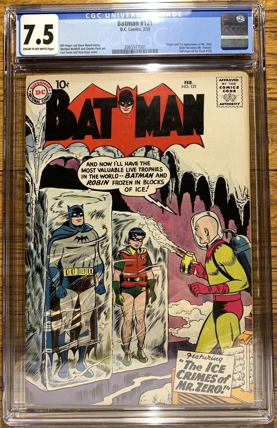 Batman #121 CGC 7.5 DC 1959 1st Mr. Freeze Key Silver Age Rare K10 201 cm