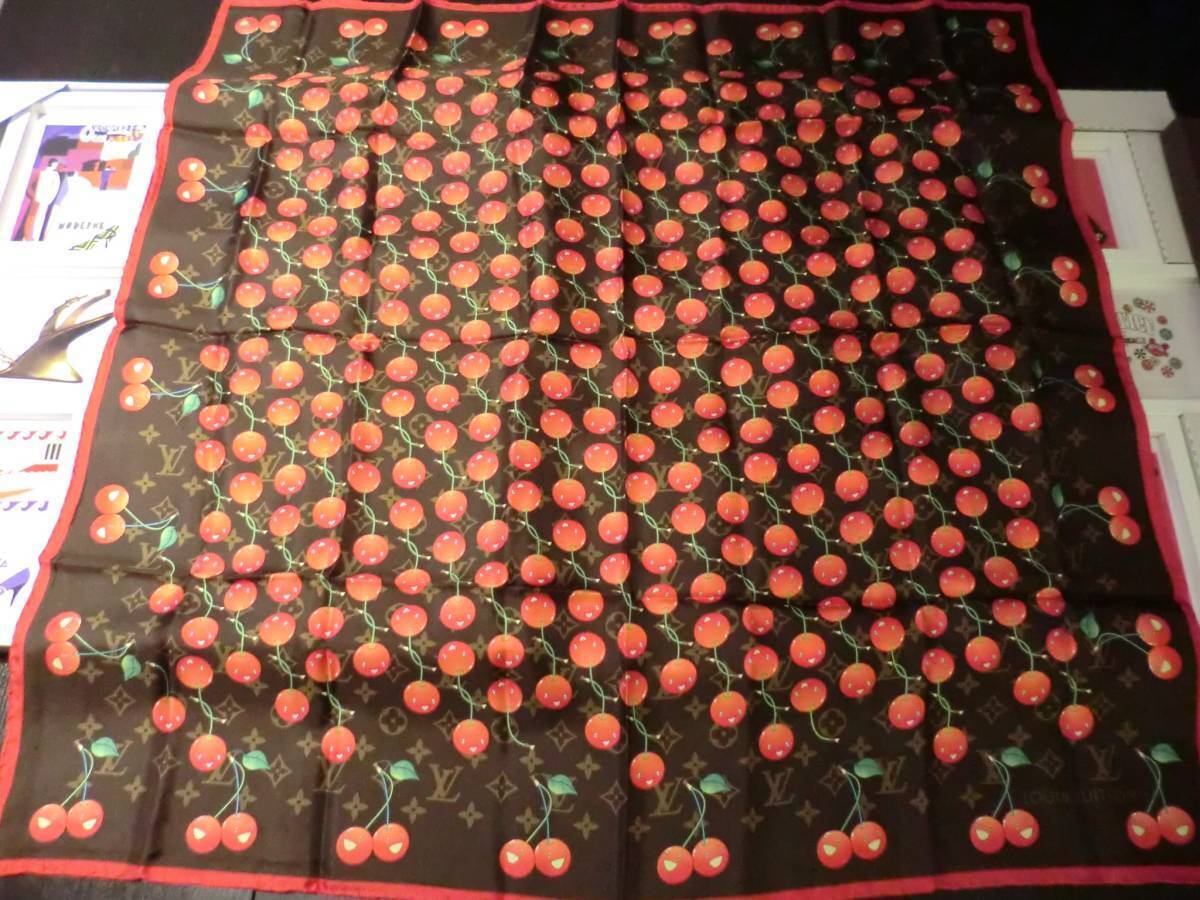 Louis Vuitton Takashi Murakami Item Cherry Monogram Silk 1 Scarf Art Made In Ita