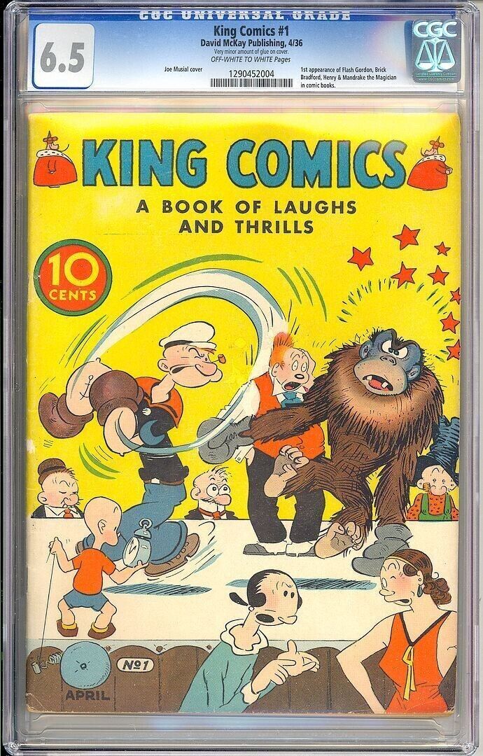 King Comics #1 Highest Graded Copy Popeye 1st App. Flash Gordon 1936 CGC 6.5