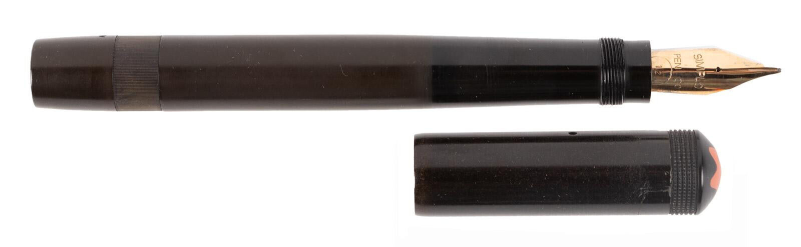 MONTBLANC ROUGE & NOIR nº 12 vintage Black Hard Rubber Safety fountain pen