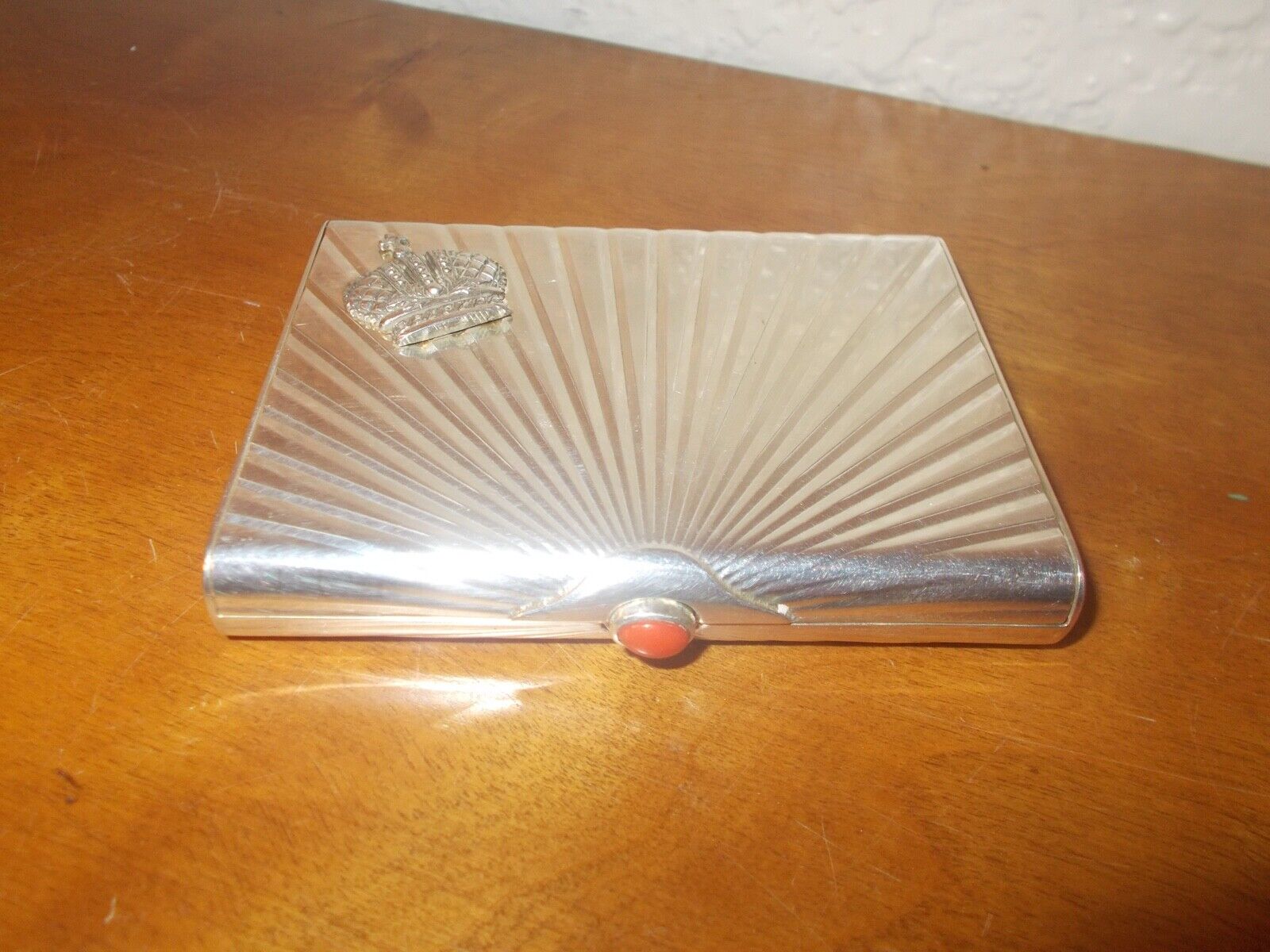 Faberge 925 Sterling Silver 181.4 Grams Small Powder Box w/Mirror