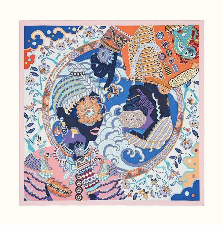 New HERMES 21aw Carre 90 Duo Cosmique Scarf
