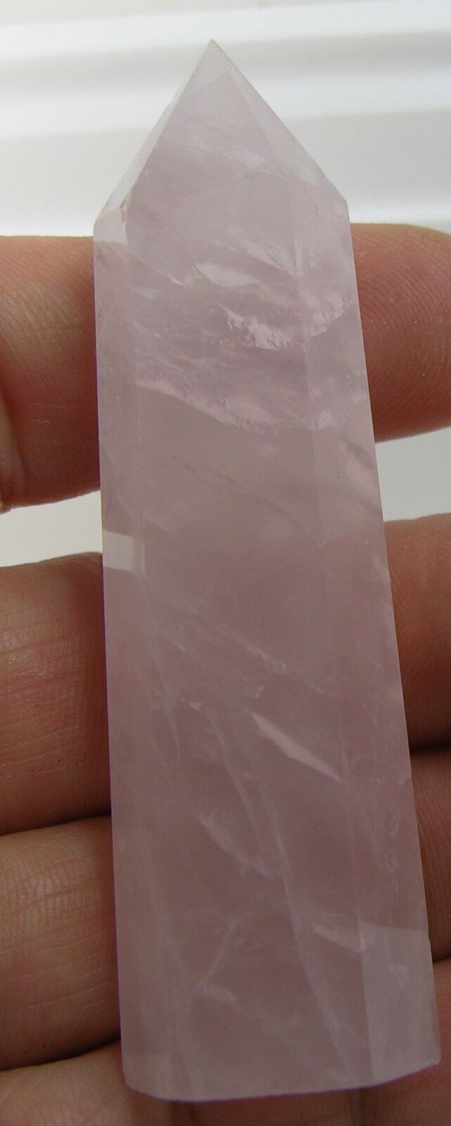 #5 218.80Ct 100% Natural Rose Quartz Crystal Point Specimen 43.75g 73.00mm