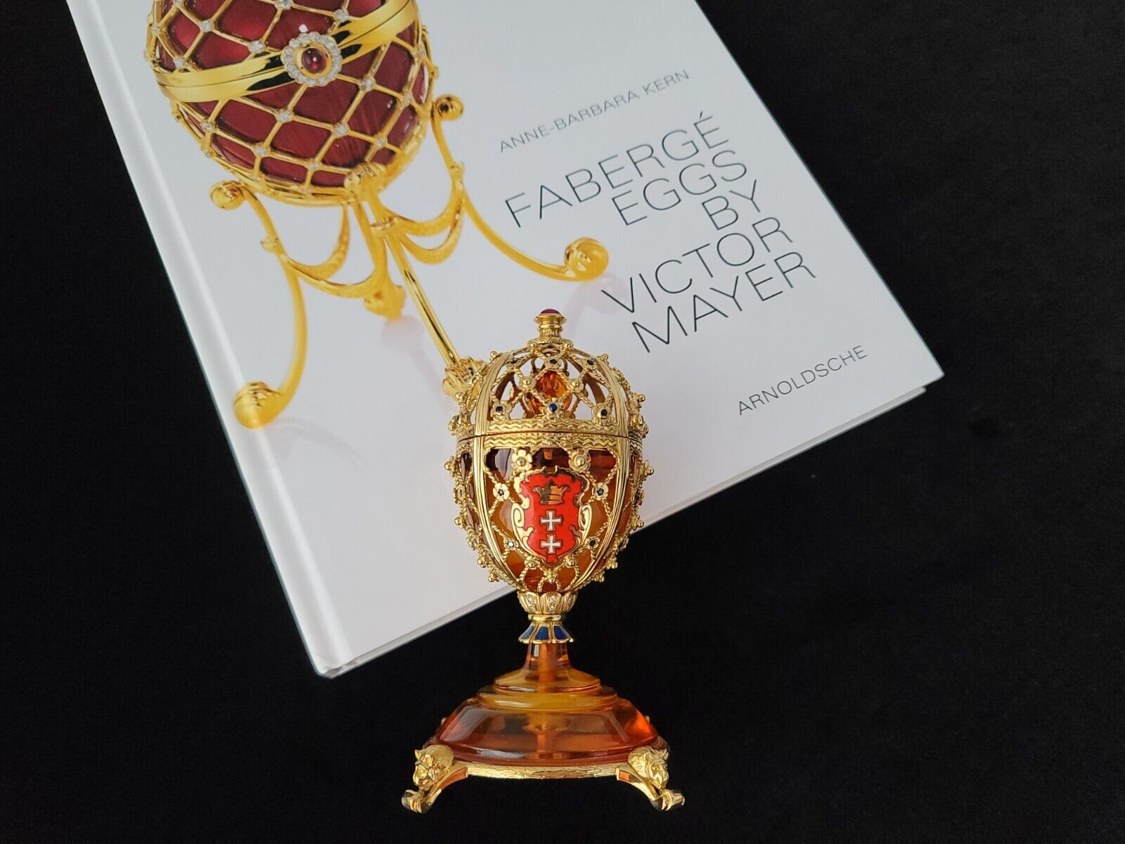 Faberge Egg 72 Gold 18K Danzig Amber Victor Mayer Germany Enamel Fabergé Jewelry