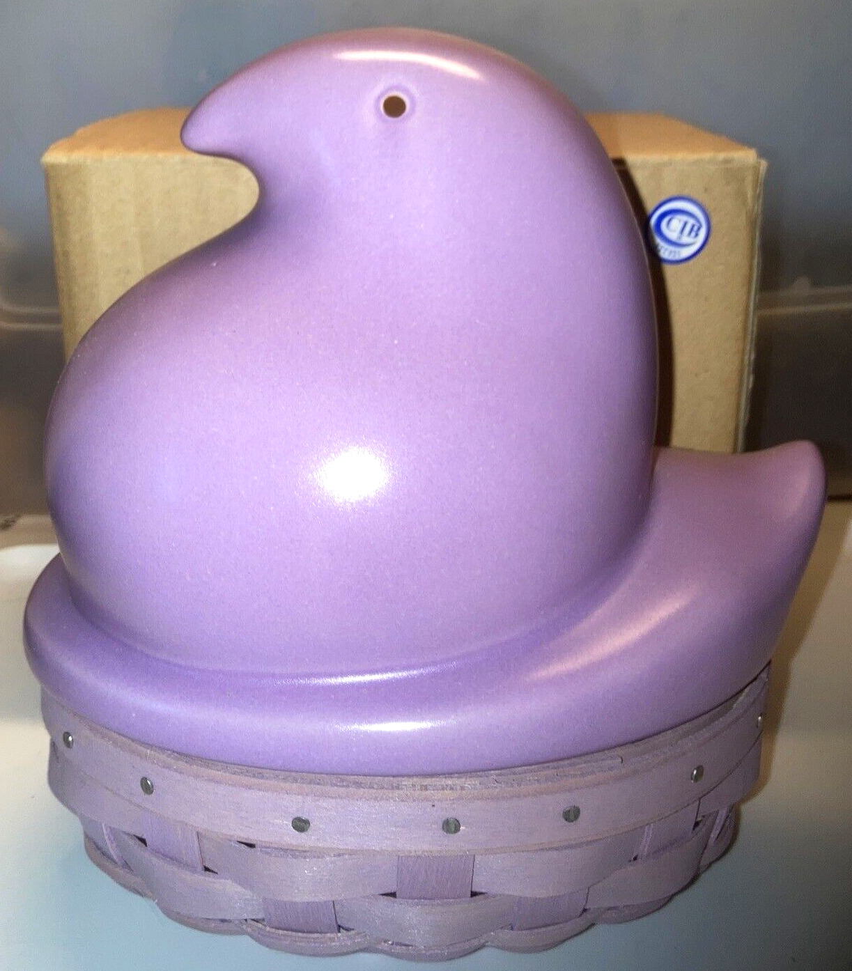 Longaberger 2013 Easter Purple Peeps Basket Set-NIB