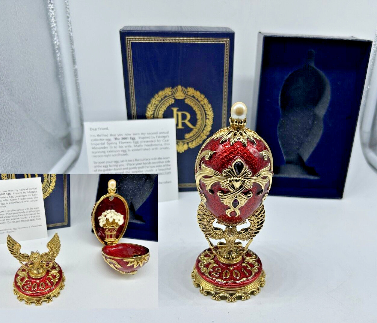 Rare JOAN RIVERS Faberge Inspired 2001 EGG SRING FLOWERS DISCOUNTED due to ISSUE