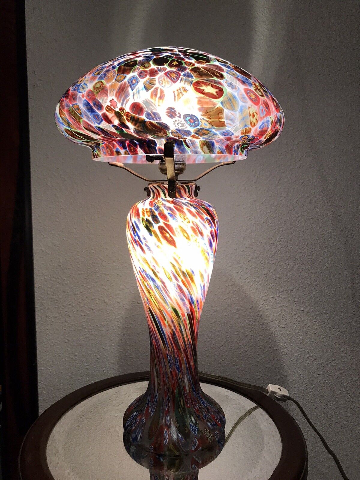 MURANO MILLEFIORI HAND BLOWN GLASS LAMP BY FRATELI ~XXL *BRATH TAKING GORGEOUS