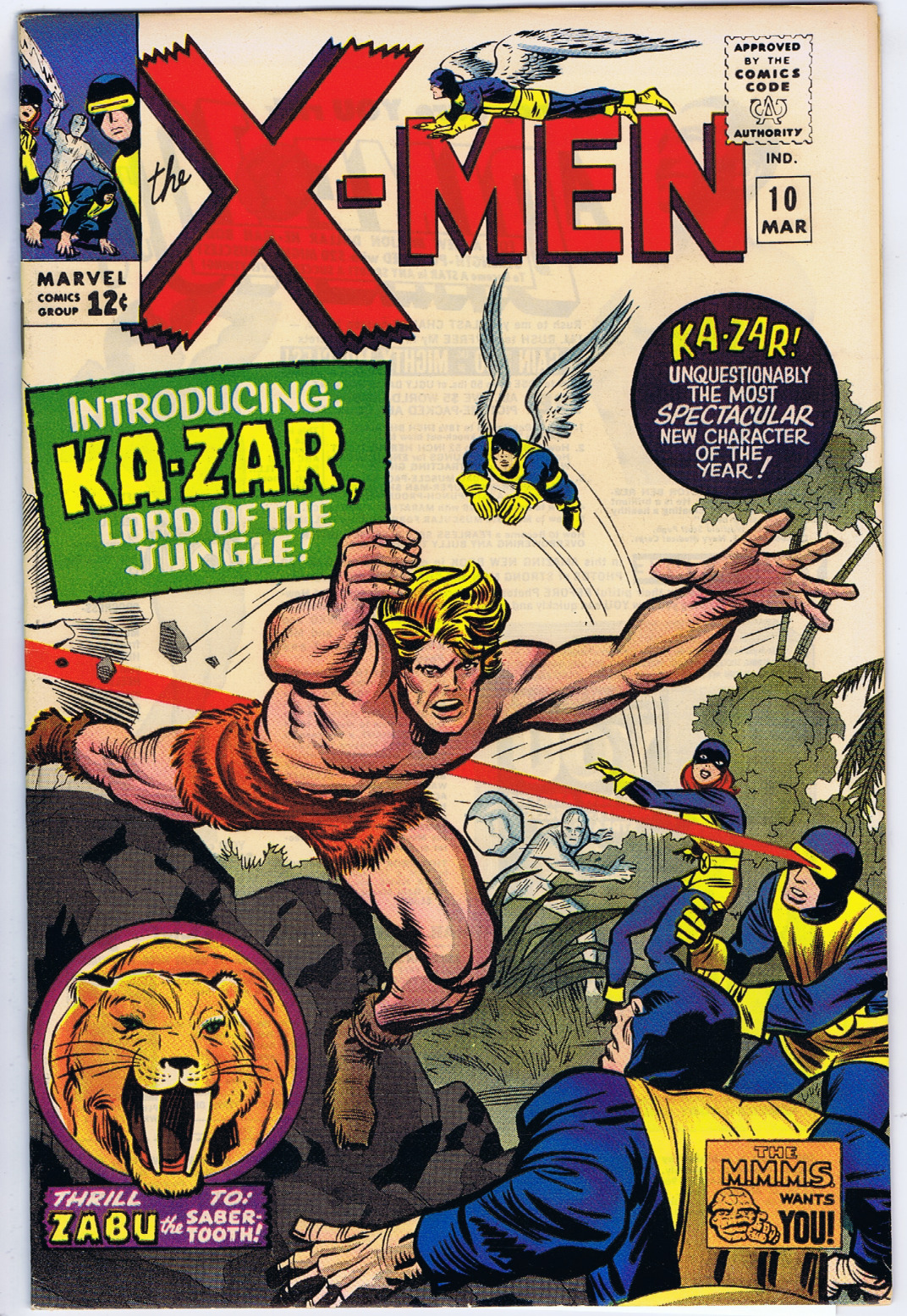 X-Men #10 Marvel 1965 \'\' Introducing Ka-Zar, Lord of the Jungle  \'\'