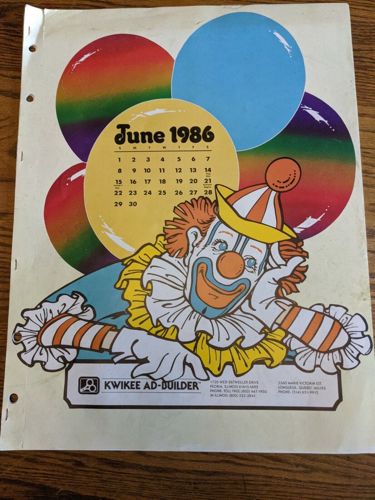 PRINT MEDIA SERVICE JUNE 1986 FATHER\'S DAY FLAG DAY RARE ART VTG BINDER BOOK