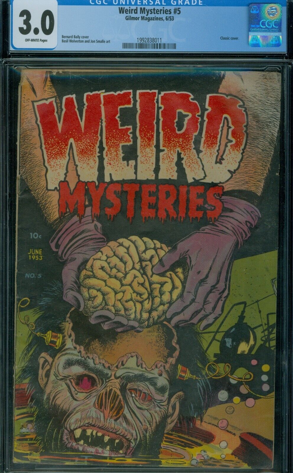 Weird Mysteries #5 CGC 3.0 Classic Brain Cover Pre-Code Horror Baily Wolverton