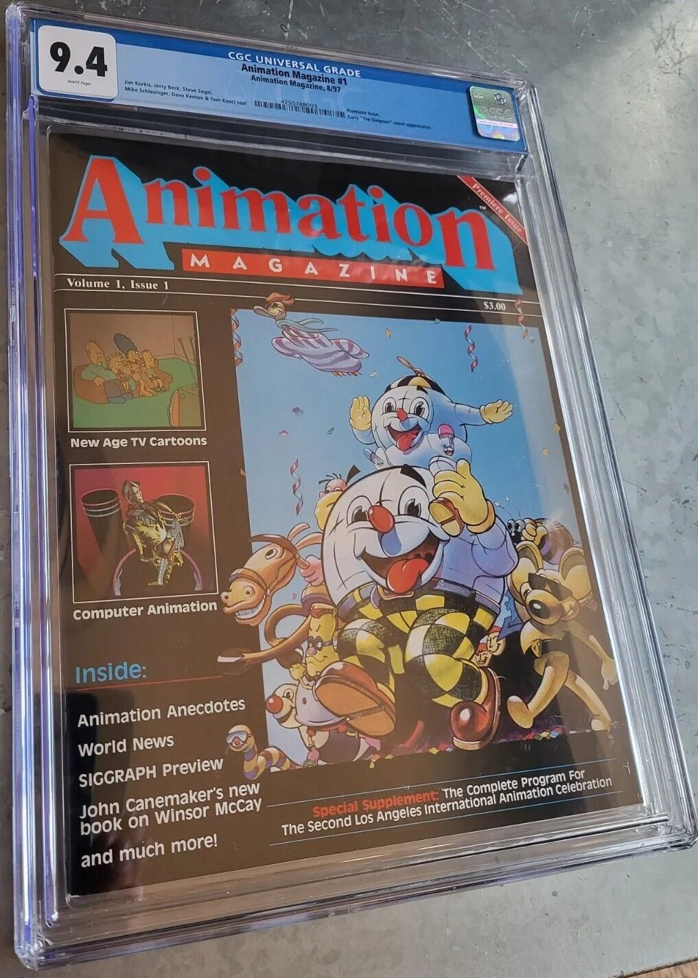 CGC 9.4 Animation MAGAZINE #1 1987 - 1st Appearance SIMPSONS-  Pop=1 None Higher