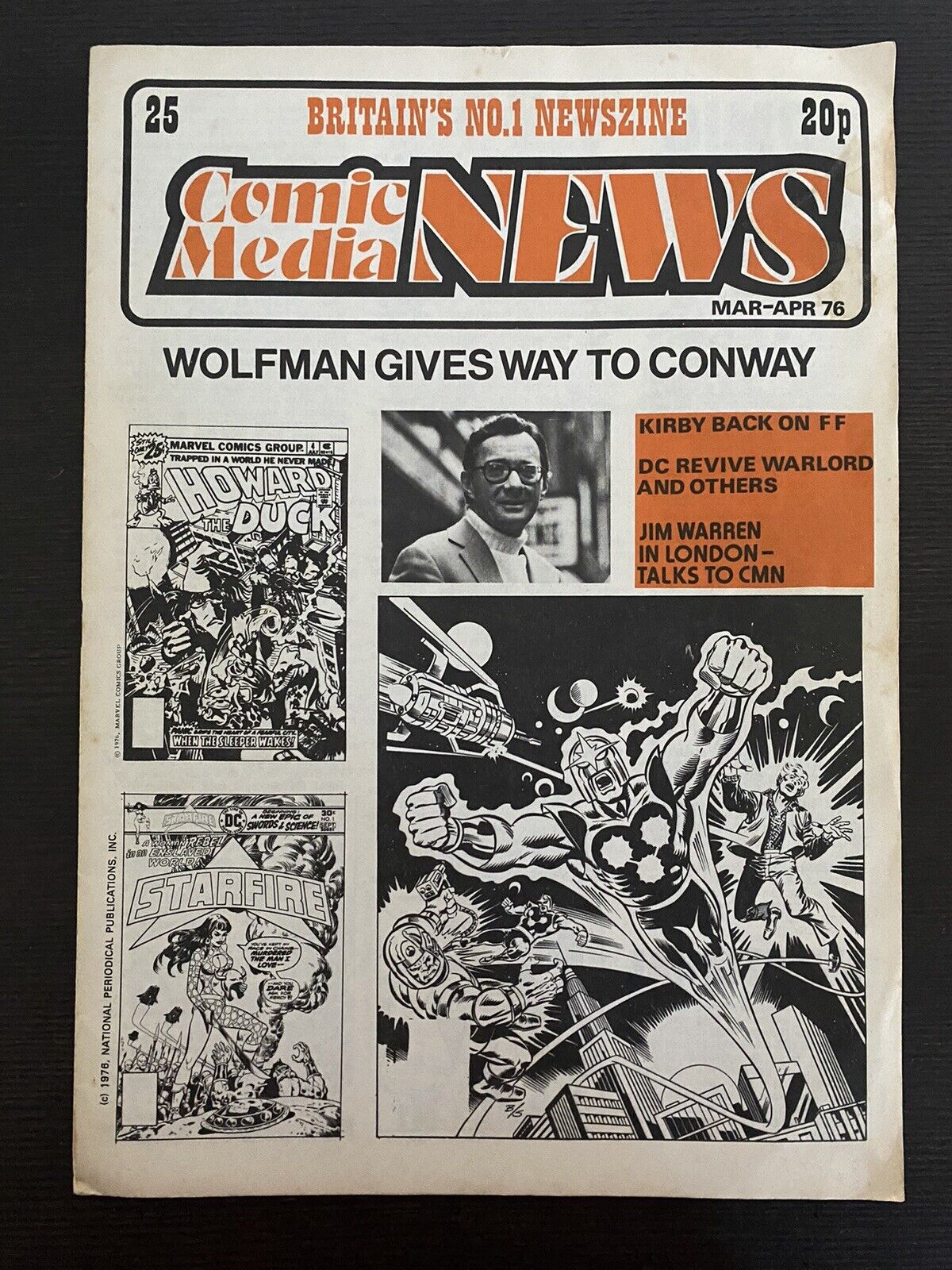 Comic Media News #25 first printing 1976   1st Nova   Includes original insert