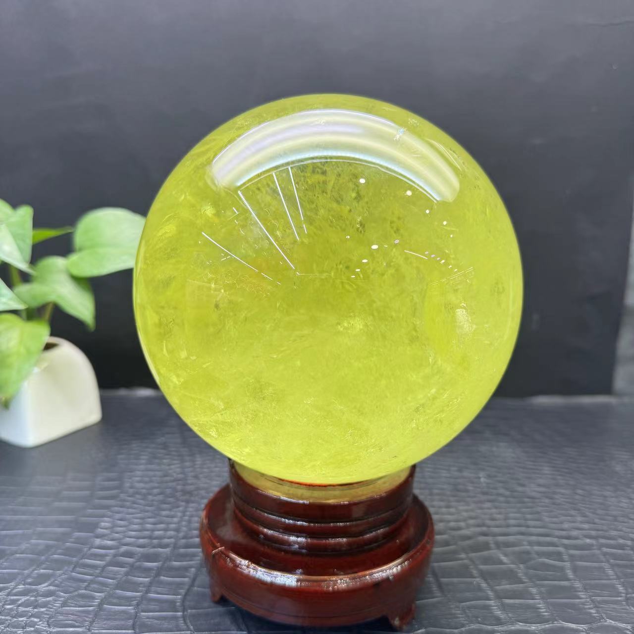 1pc Natural Citrine Ball Sphere Quartz Crystal Mineral Reike Healing 143mm R-1