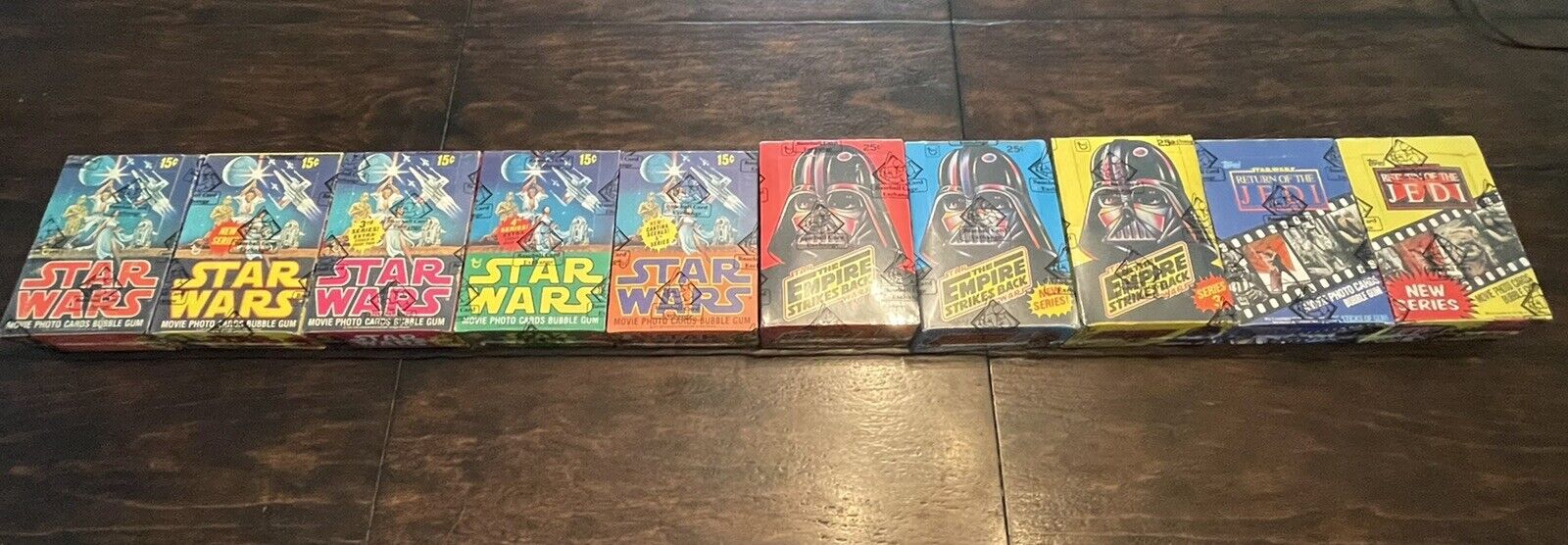 Star Wars Original trilogy All 10 Wax Boxes BBCE Wrapped, Own Part Of History