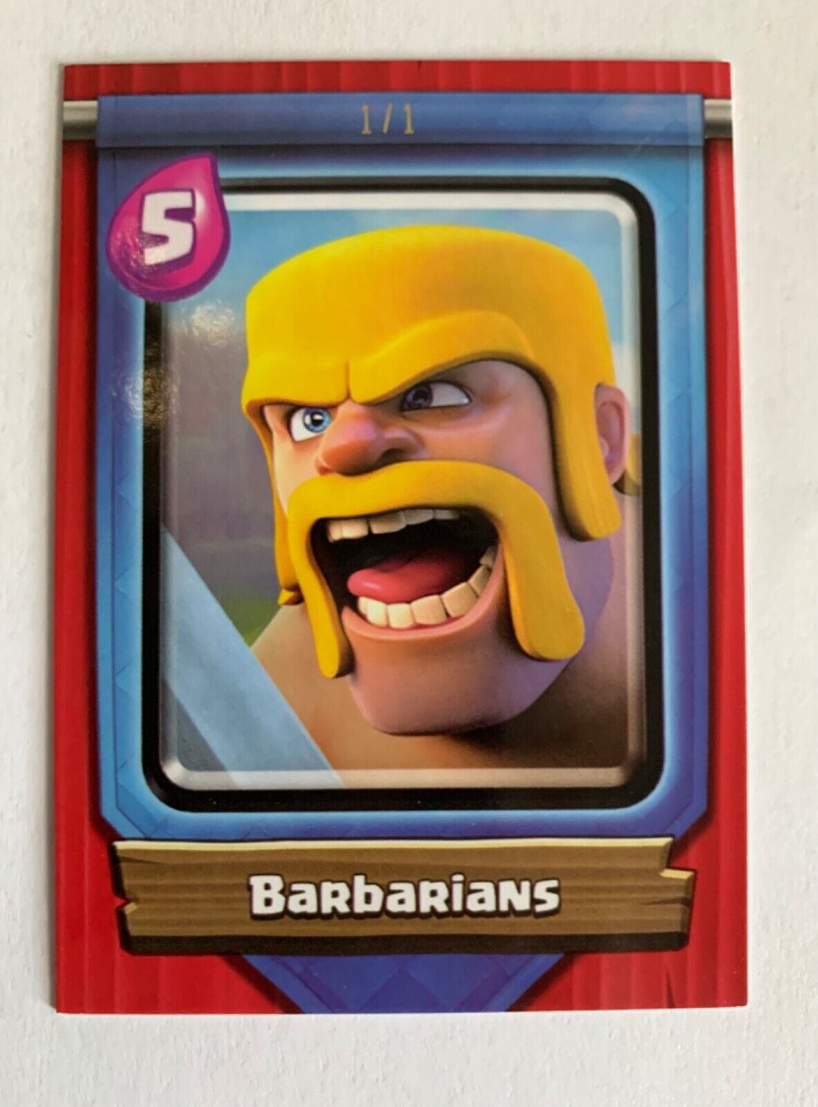 2018 Topps Clash Royale 1/1 Red Border Barbarians SUPER RARE One of a kind Card
