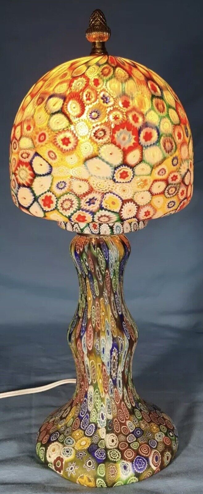 MURANO ART GLASS MILLEFIORI LAMP FRATELLI TOSO*One Of A Kind Stunning Piece 15”T
