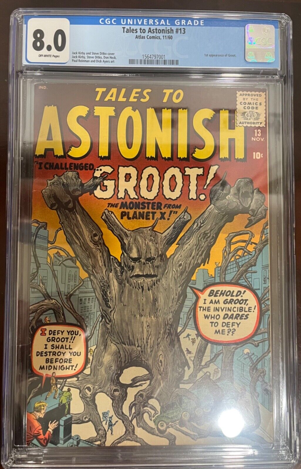 Tales to Astonish 13 CGC 8.0  1st appearance of Groot from GOTG  Rare in grade