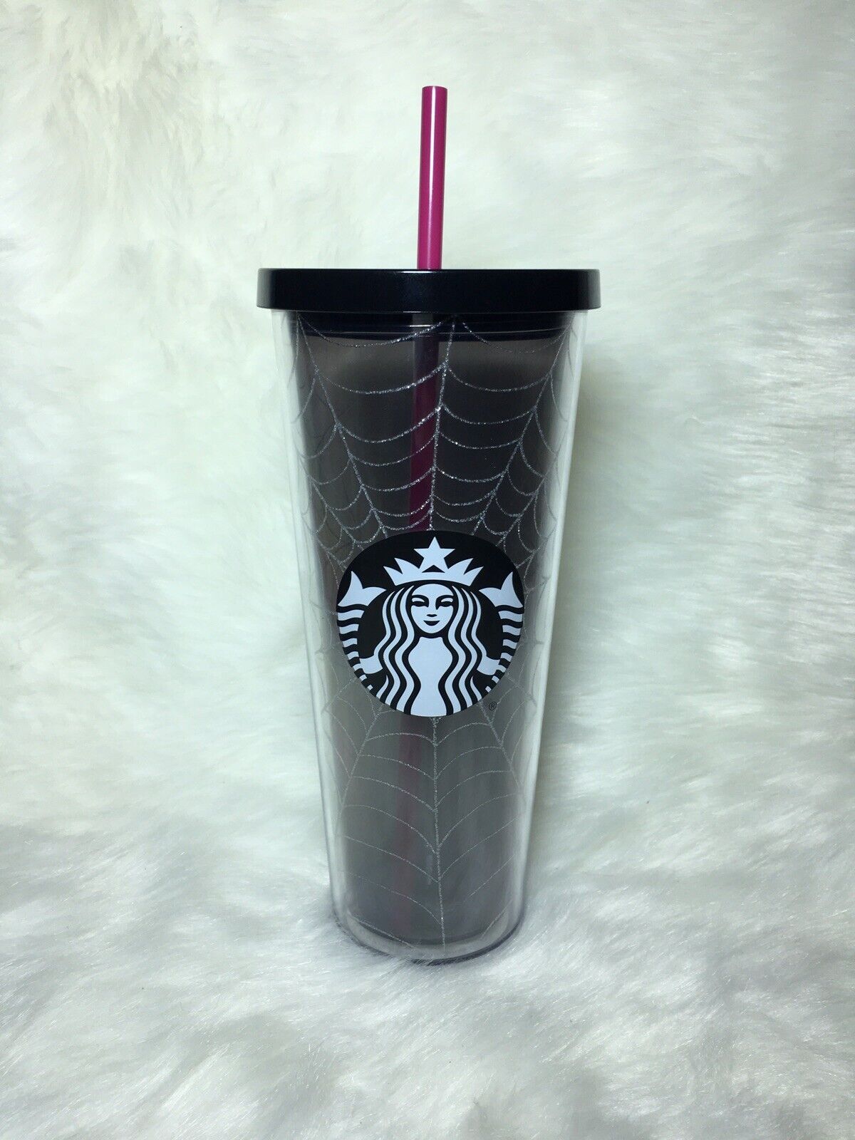 New Starbucks Glitter Spiderweb Tumbler Cup Limited Edition Halloween 2019 24 oz