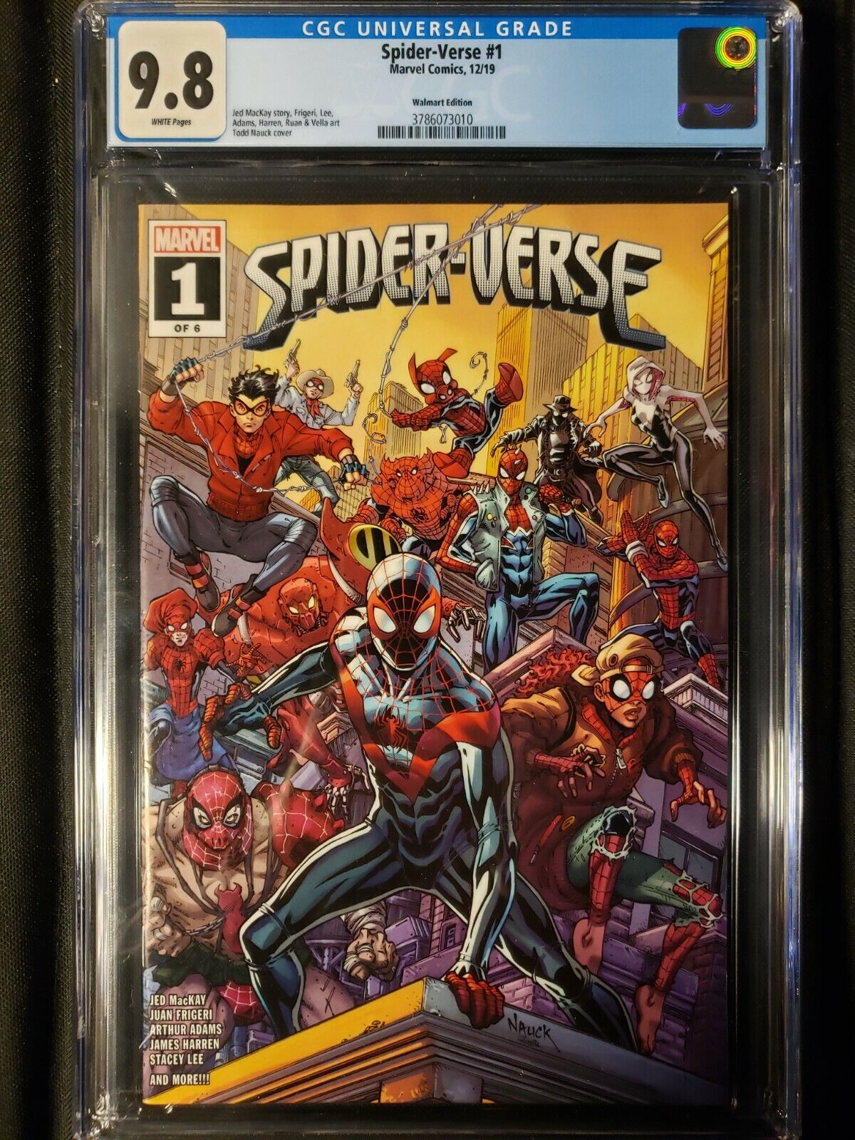 Spider-Verse #1 (2019) 9.8 CGC, White Pages, Walmart edition, Todd Nauck cover