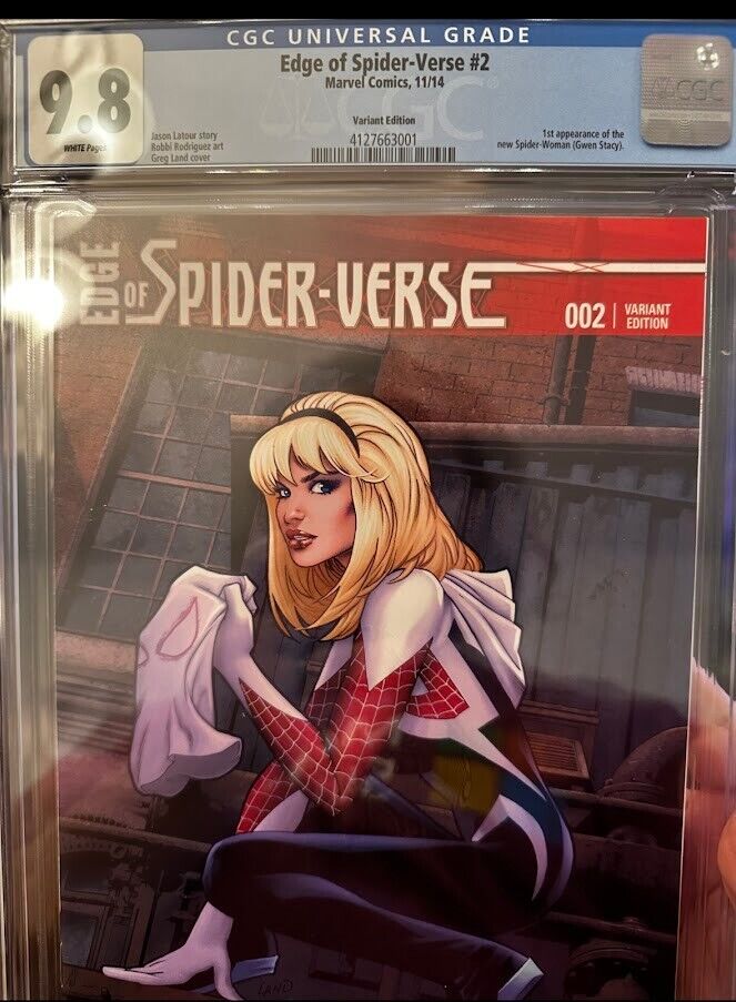 Edge of Spider-Verse #2 Land 1:25 Variant CGC 9.8, 1st Appearance, White Pages
