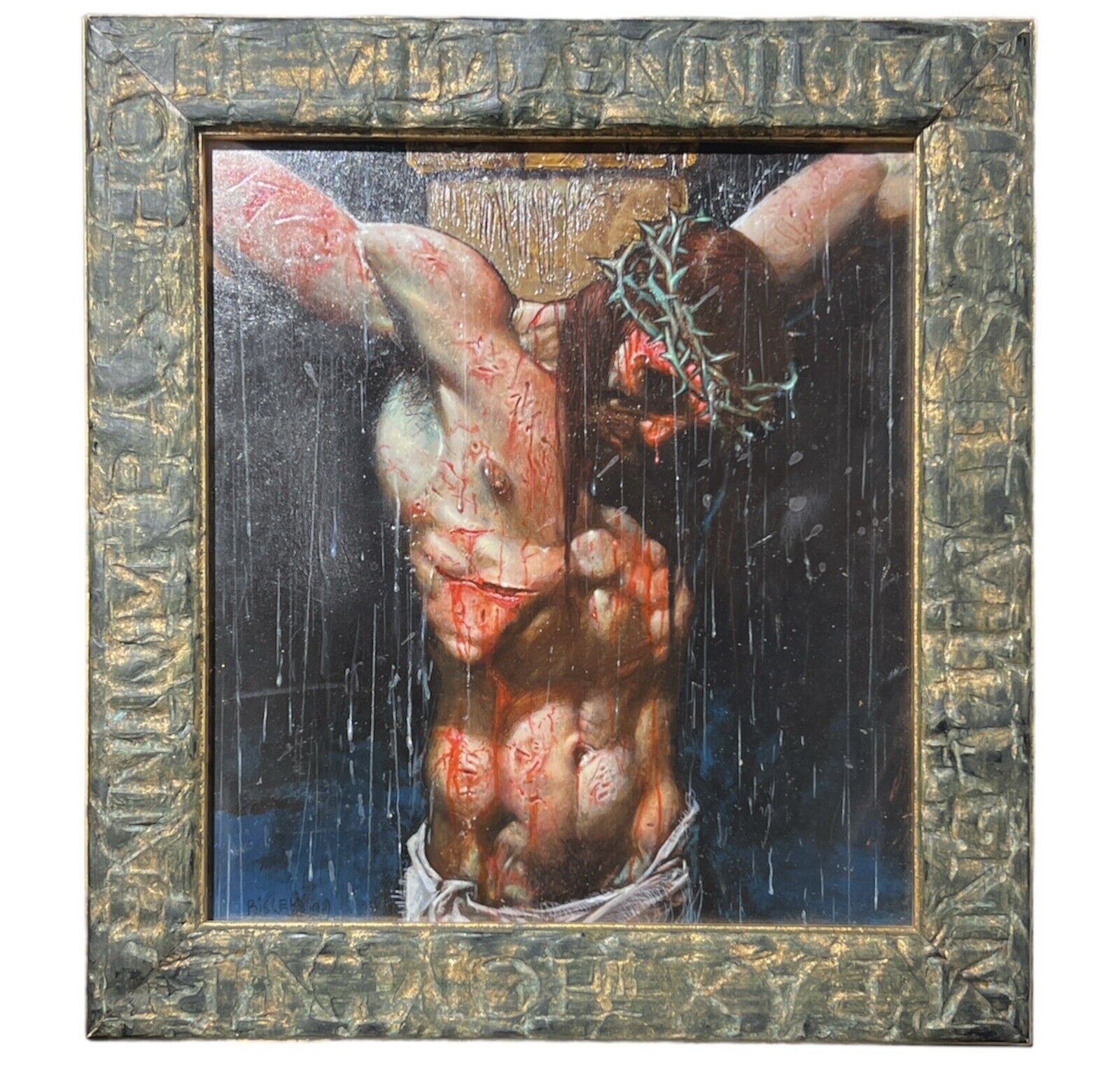 JESUS IN AGONY…. NO HOLDS BARRED By Simon Bisley Original Art Painting